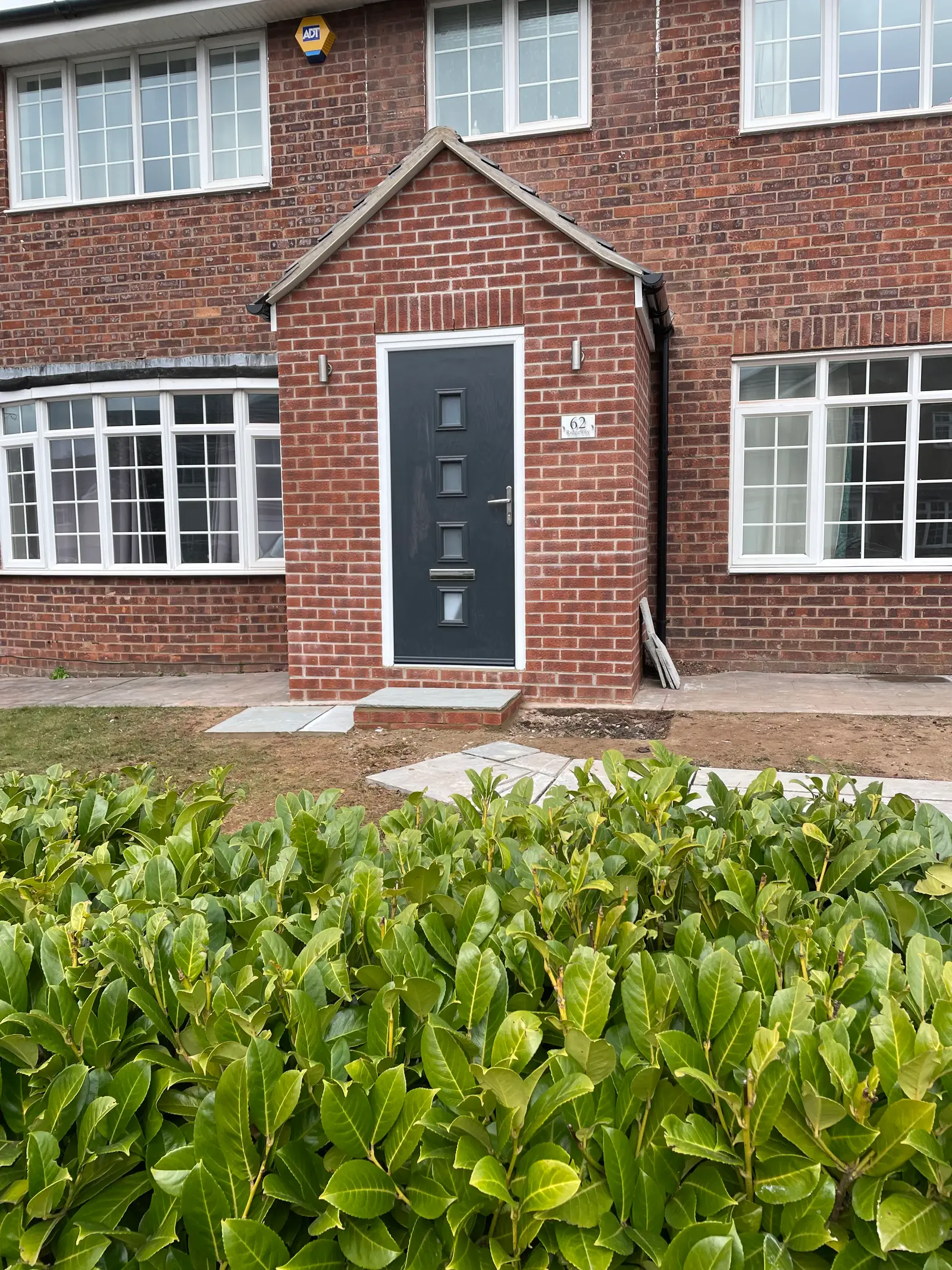 New brick porch built onto a house