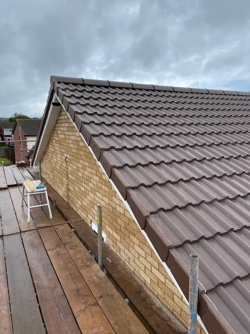 Newly re-tiled pitched roof
